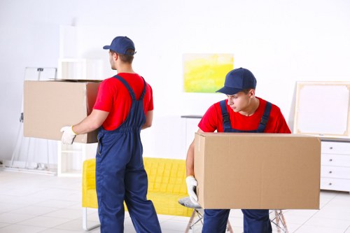 Removal van and moving boxes outside a Freezywater home