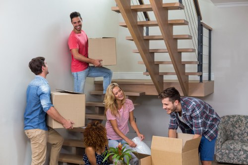 Packed household items ready for local removal services
