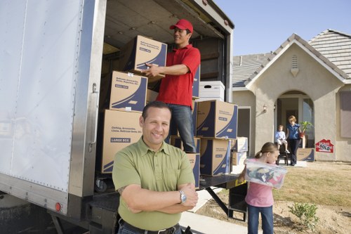 Packing and moving boxes during a Freezywater removals service