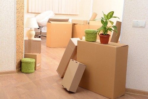 Home relocation preparation with boxes and furniture for Freezywater removals